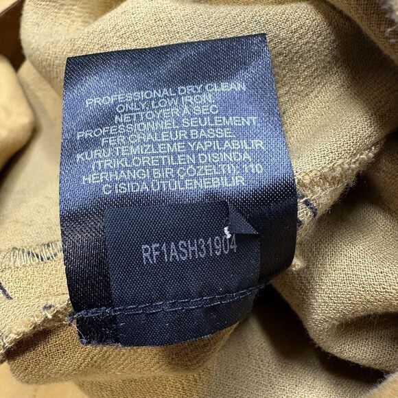 Tibi Pants Womens 2 Slim Crop Mustard Yellow Cotton Throwing Stars Career Preppy - Picture 13 of 15